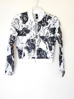 Adidas Printed Cropped Bomber Jacket - XXS (2XS)